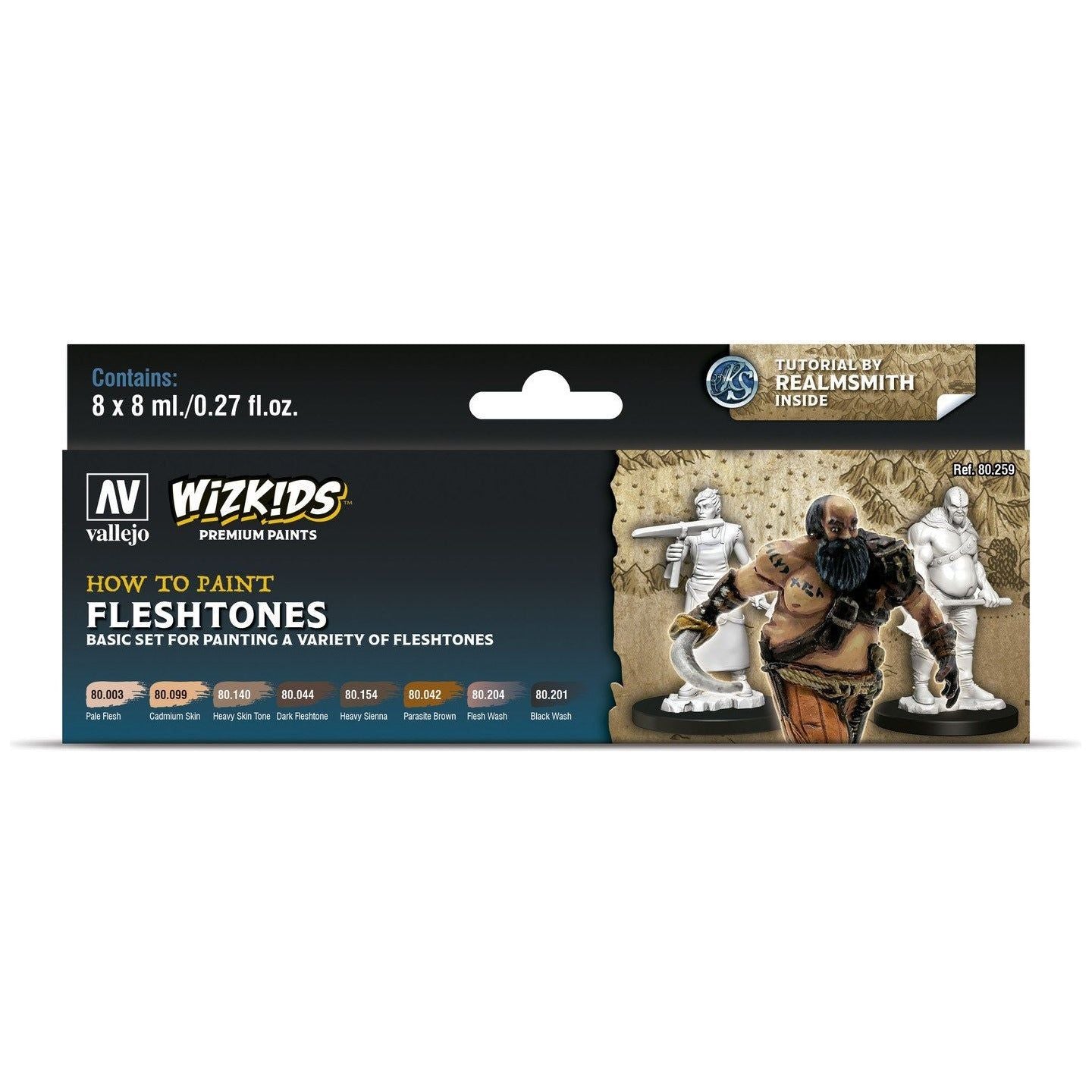 VALLEJO Fleshtones Wizkids Paint (8 Colour Set)