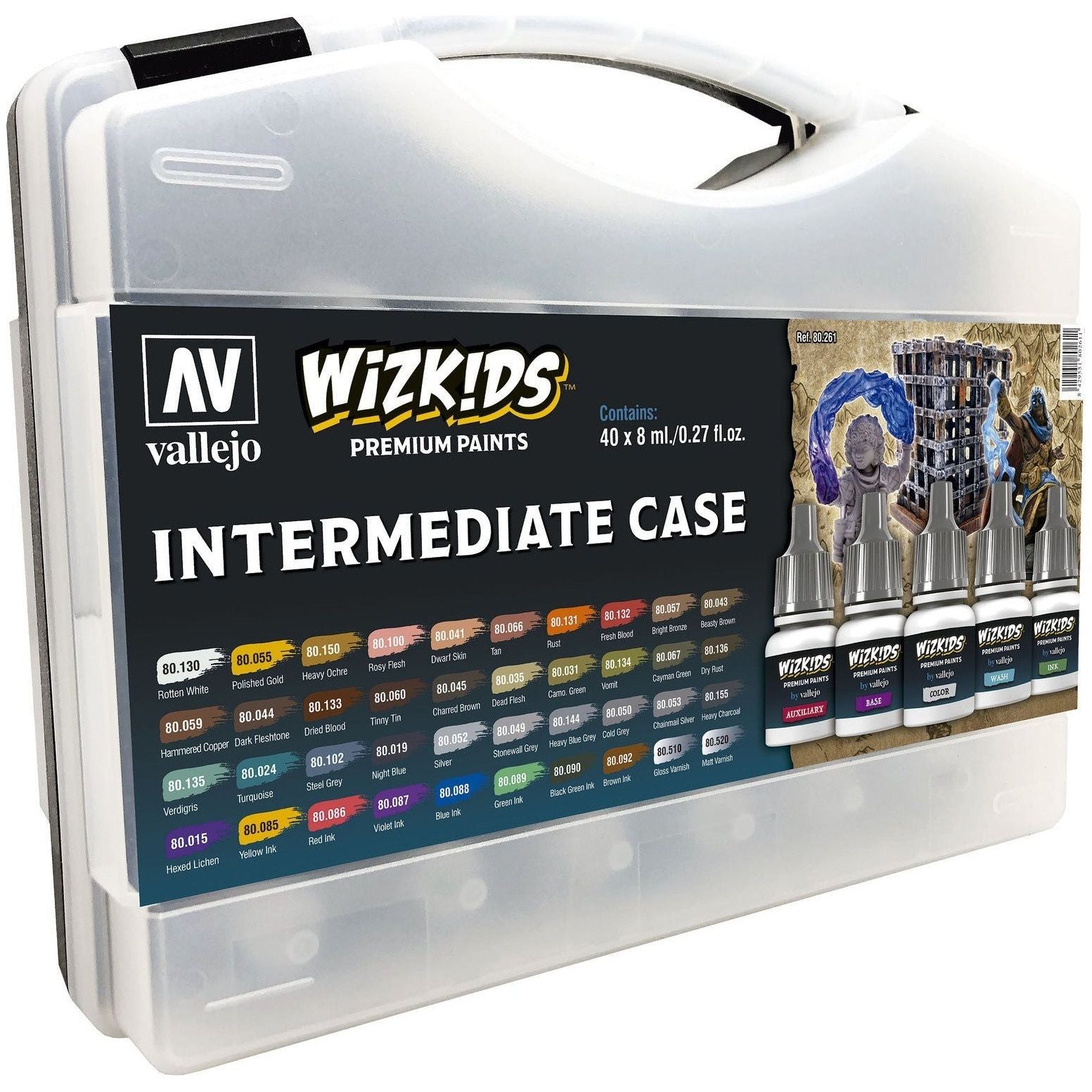 VALLEJO Intermediate Starter Case Wizkids Paints (40 Colour