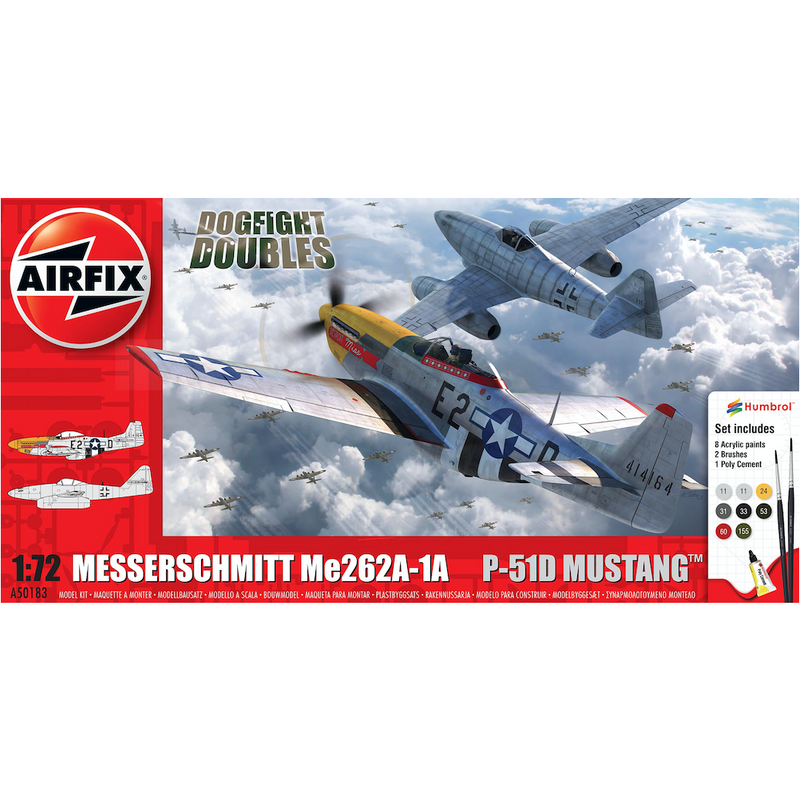 AIRFIX 1/72 Messerschmitt Me262A-1A & P-51D Mustang Dogfight Doubles