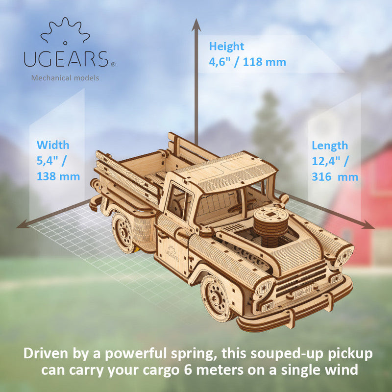 UGEARS Pickup Lumberjack Truck