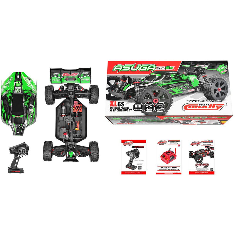 TEAM CORALLY Asuga XLR 6S - RTR - Green Brushless Power 6S - No Battery - No Charger