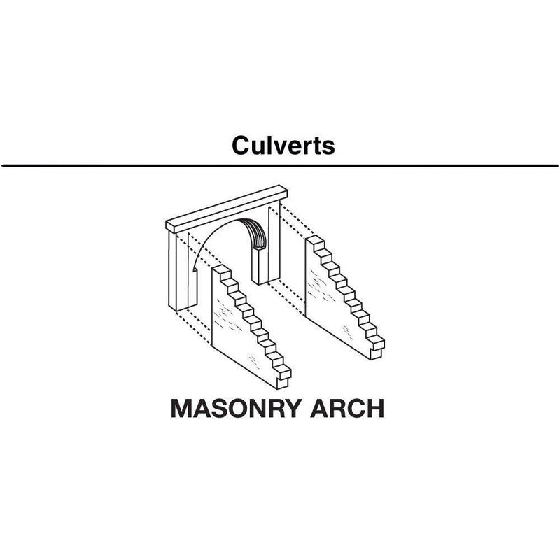WOODLAND SCENICS HO Culvert Masonry Arch 2ea