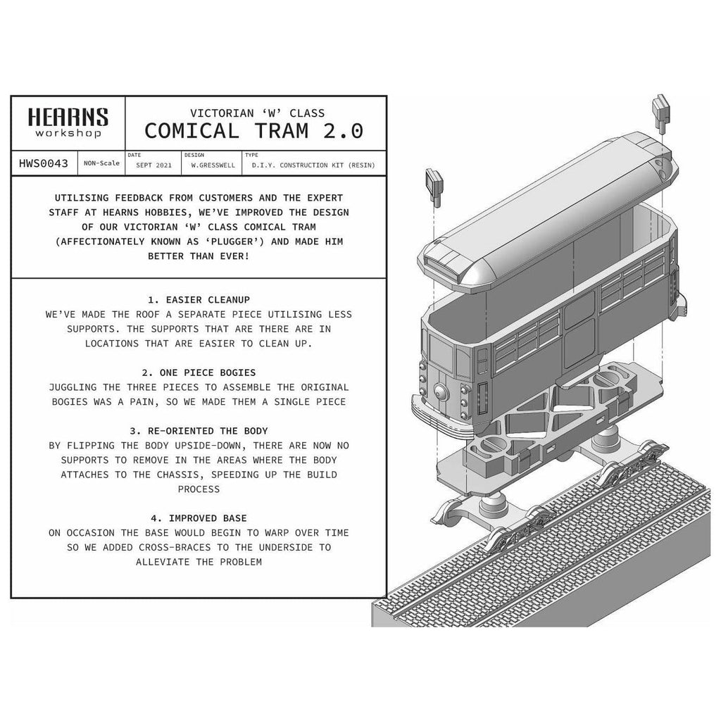 HWS Comical W Class Melbourne Tram Model Kit