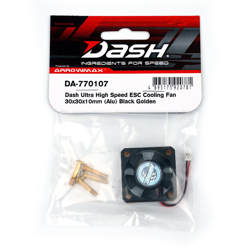 DASH Ultra High Speed ESC Cooling Fan 30x30x10mm (Alu) Black Golden