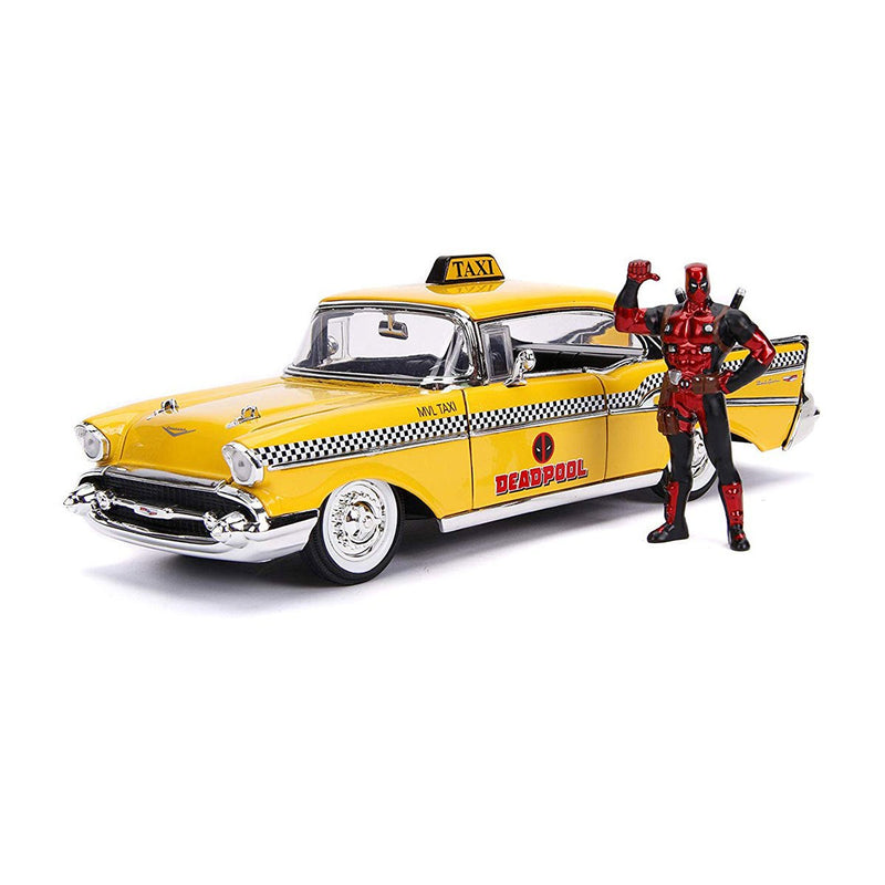 JADA 1/24 Deadpool w/1957 Chevy Bel Air Taxi Hollywood Ride