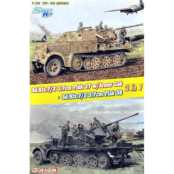 DRAGON 1/35 Sd.Kfz.7/2 3.7cm FlaK 37 w/Armor Cab or Sd.Kfz.7/2 3.7cm FlaK 36