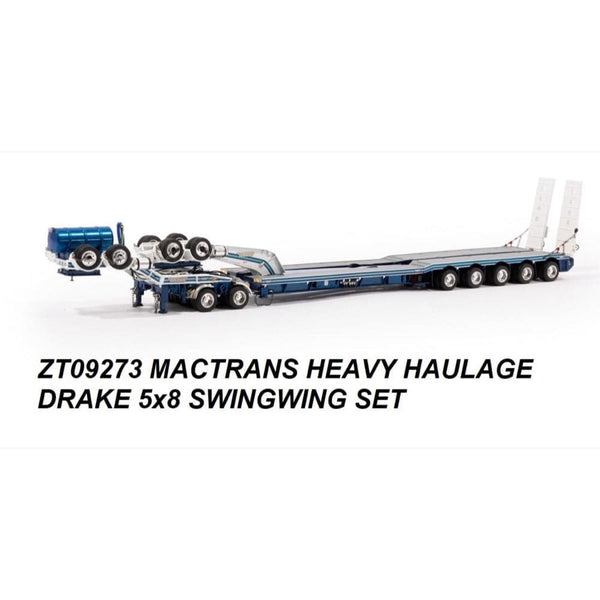 DRAKE 1/50 Mactrans 5x8 Swingwing Drop Deck + 2x8 Dolly