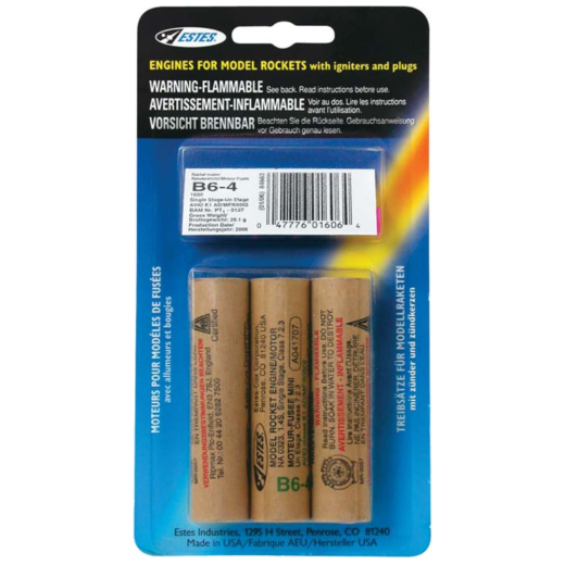 ESTES Engine (3) 8.3gm B6-4