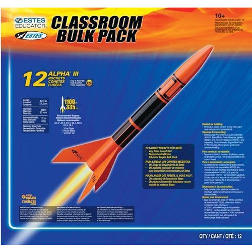ESTES Alpha III Beginner Model Rocket (12pk) Bulk Pack