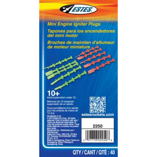 ESTES Igniter Plug Mini (10) 5xOrange +5xGreen