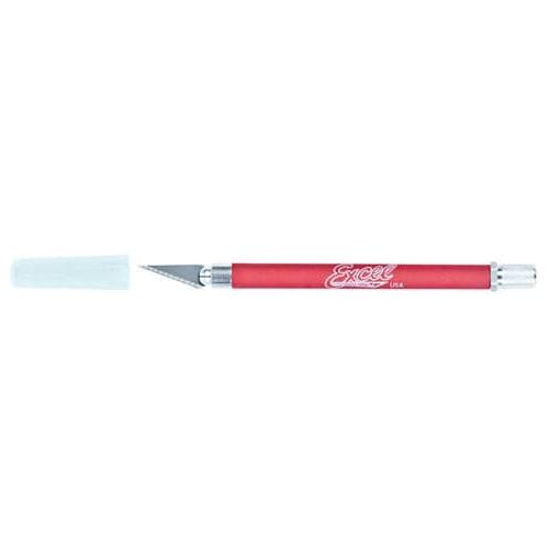 EXCEL K18 Soft Grip Knife Non Roll with Safety Cap (Red)