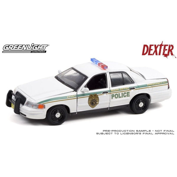GREENLIGHT 1/43 Dexter 2001 Ford Crown Victoria Police Interceptor Miami Metro Police Department