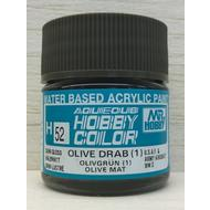 MR HOBBY Aqueous Semi-Gloss Olive Drab (1) - H052