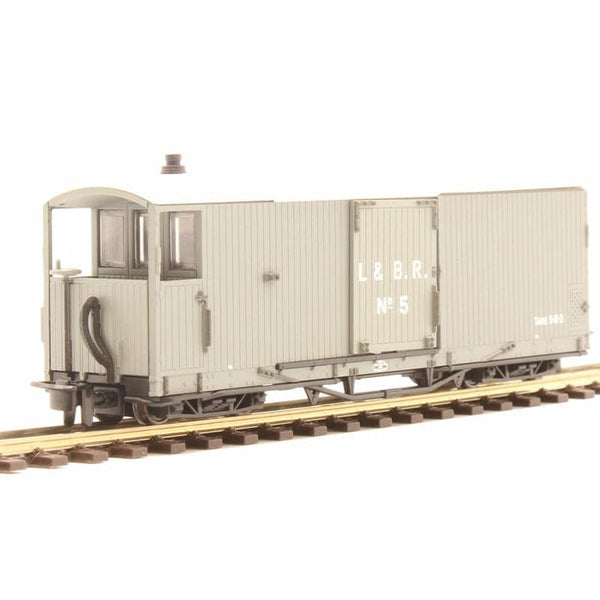 PECO OO9 L&B 8 Ton Bogie Goods Brake Van L&B Grey No.5