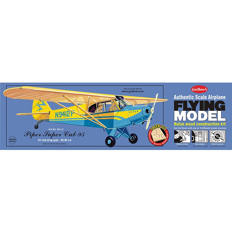 GUILLOWS 1/18 Piper Cub 95 Laser Cut Balsa