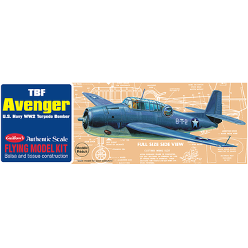 GUILLOWS 1/30 Grumman TBF Avenger Balsa Plane Model Kit