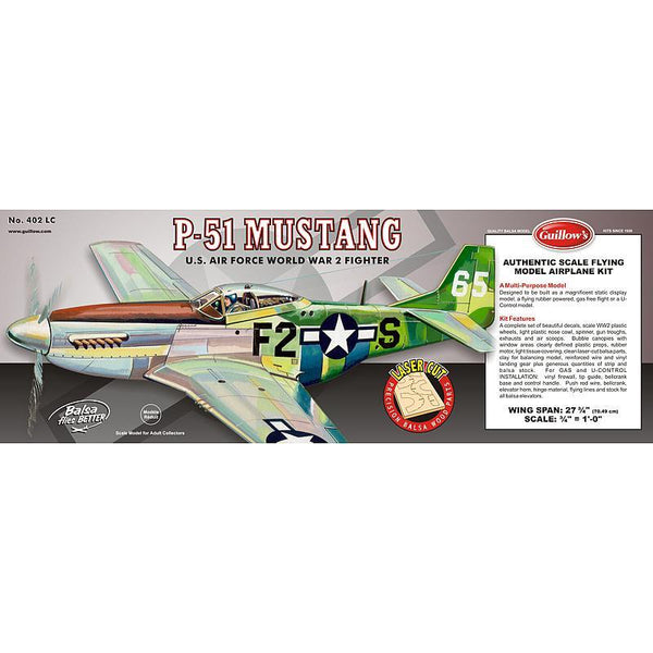 GUILLOWS 1/16 P-51 Mustang Laser Cut Balsa Plane Model Kit