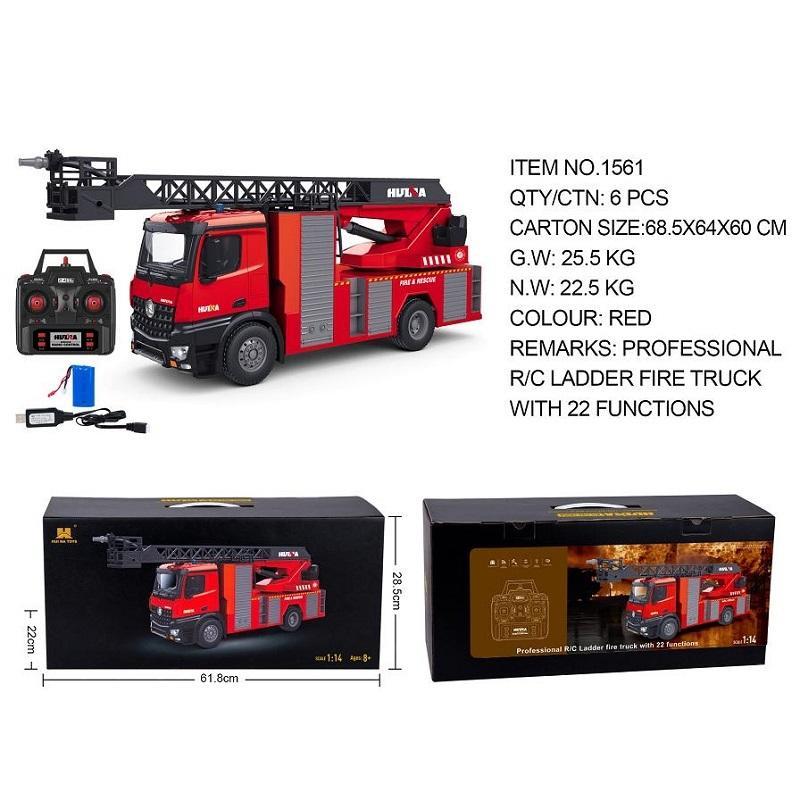 HUINA 1/14 RC Fire Truck with Hose & Fire Ladder