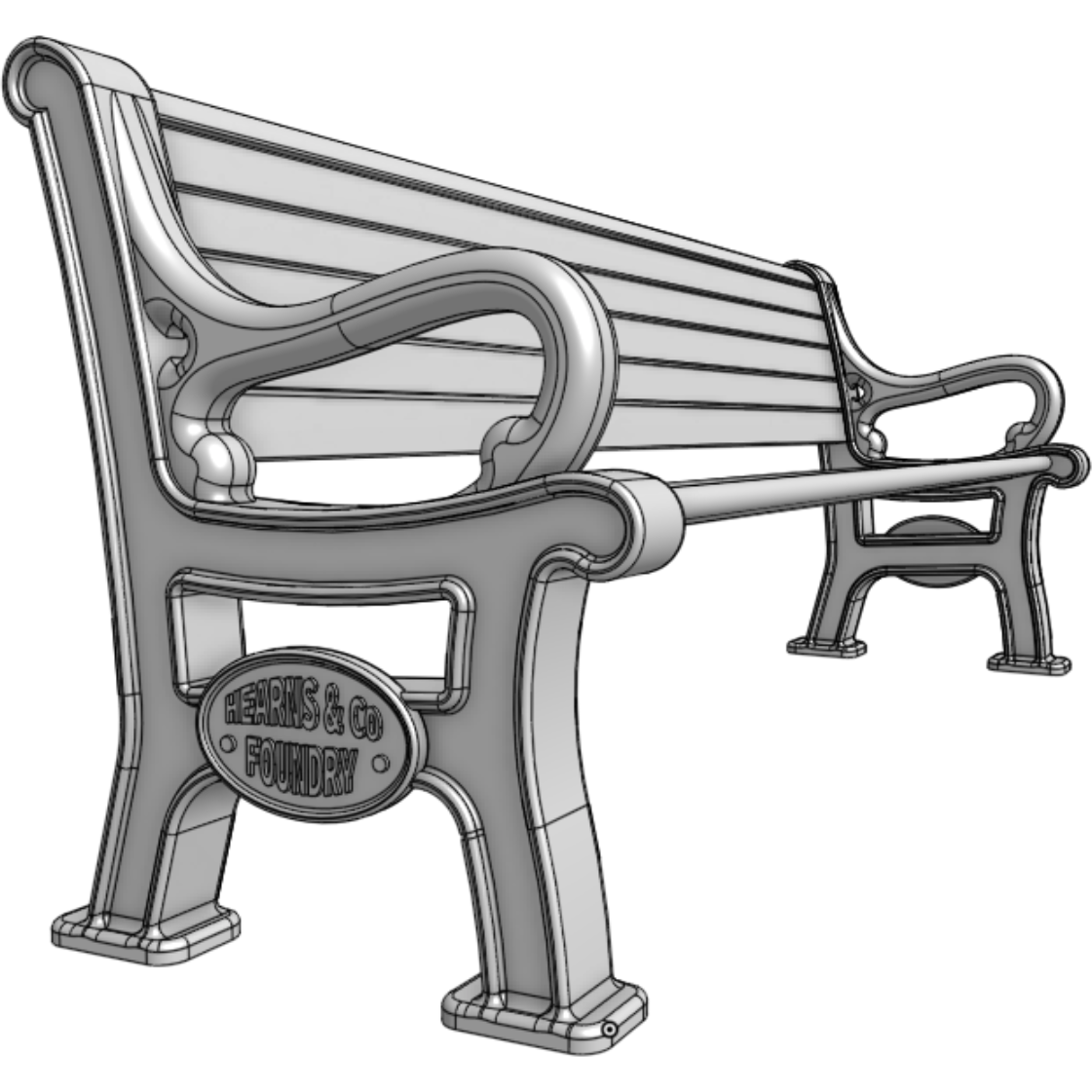 HWS Classic Park Bench and Rubbish Bin (1/76)