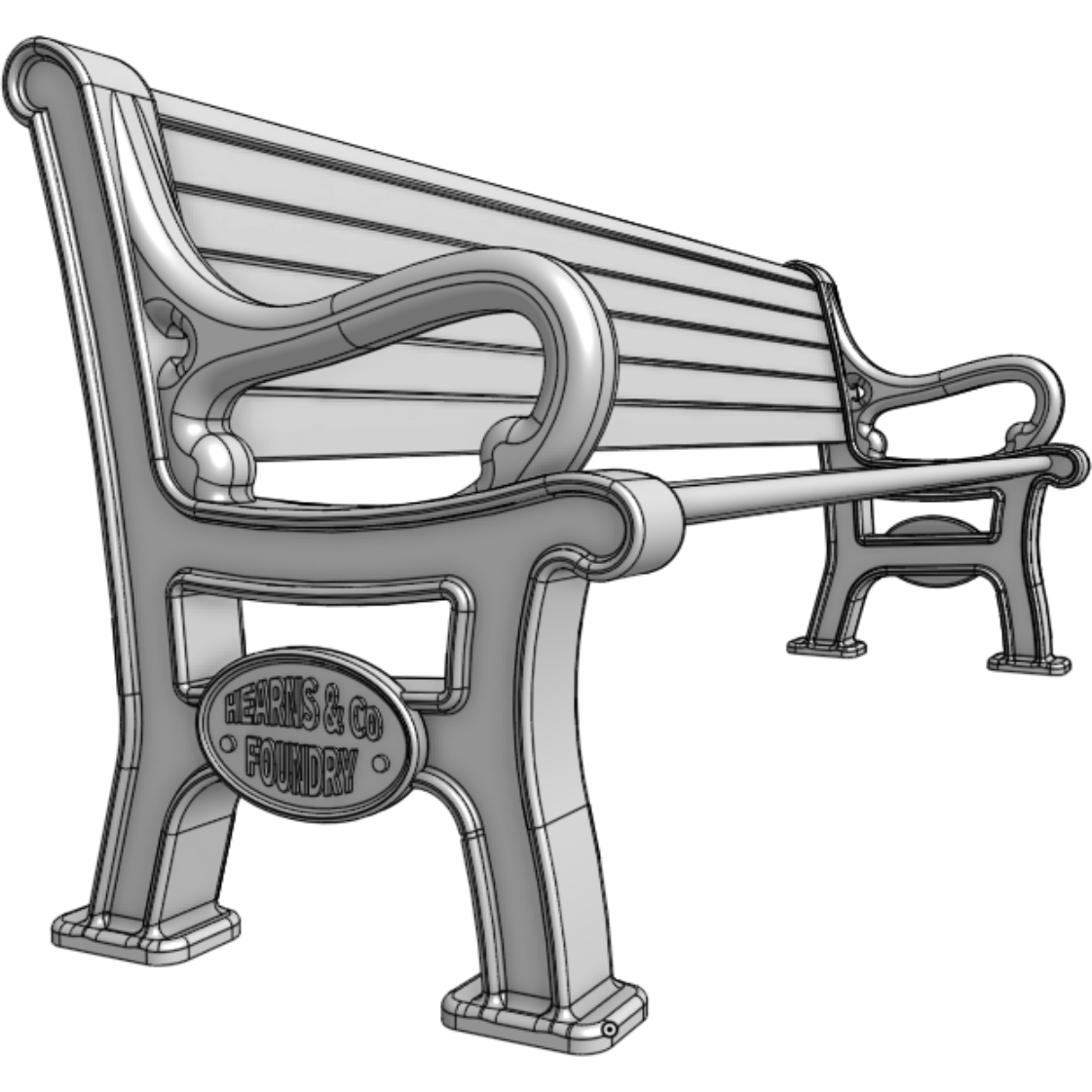 HWS Classic Park Bench and Rubbish Bin (1/35)