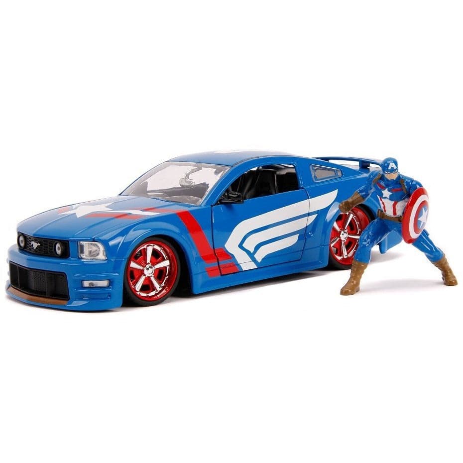 JADA 1/24 Captain America w/ 2006 Mustang Hollywood Rides