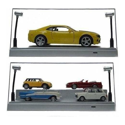 KING CREATION 1:24/1:43 Silver Base LED Lighted Display Cas