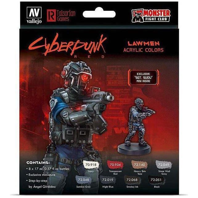 VALLEJO Cyberpunk Lawmen 8 Colour Acrylic Paint Set