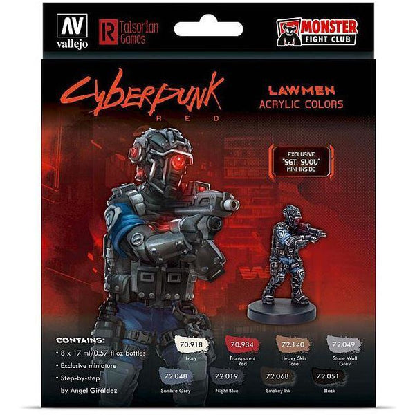 VALLEJO Cyberpunk Lawmen 8 Colour Acrylic Paint Set
