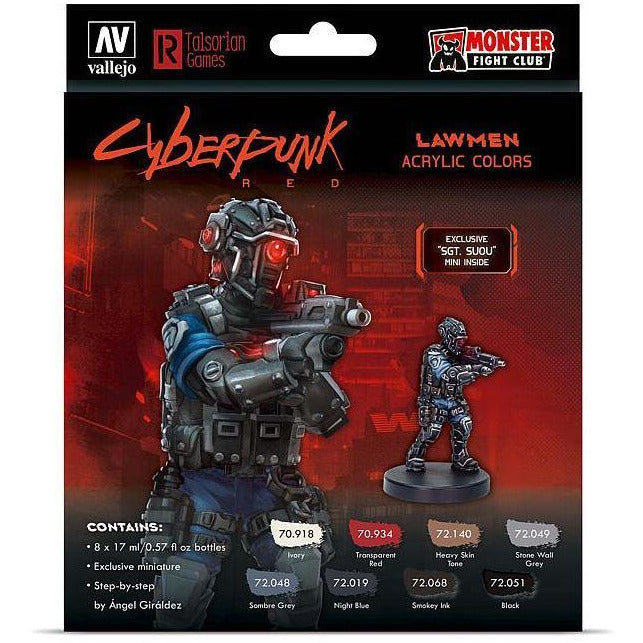 VALLEJO Cyberpunk Lawmen 8 Colour Acrylic Paint Set