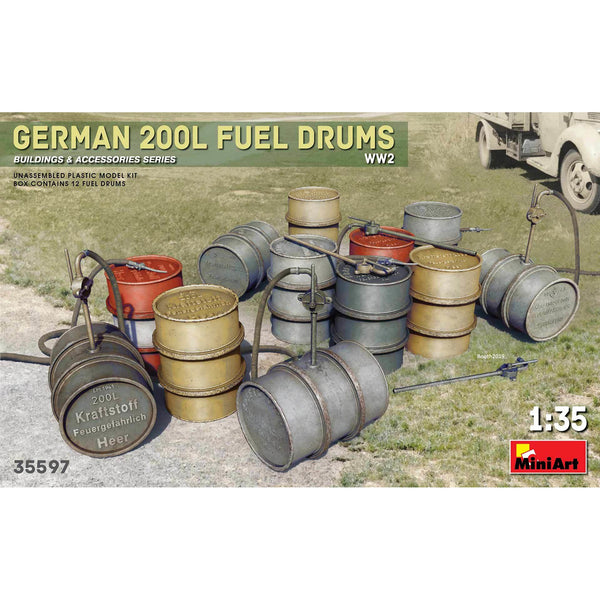 MINIART 1/35 German 200L Fuel Drum Set WWII
