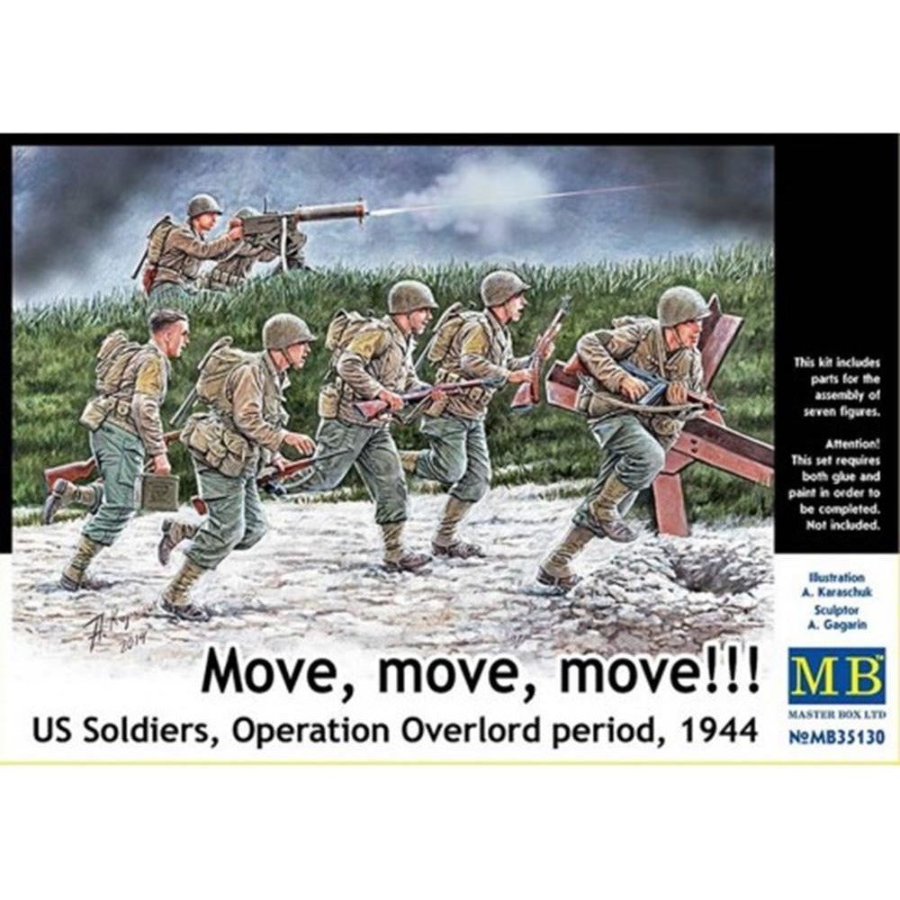 MASTER BOX 1/35 US Soldiers Operation Overlord 'Move, Move, Move!'