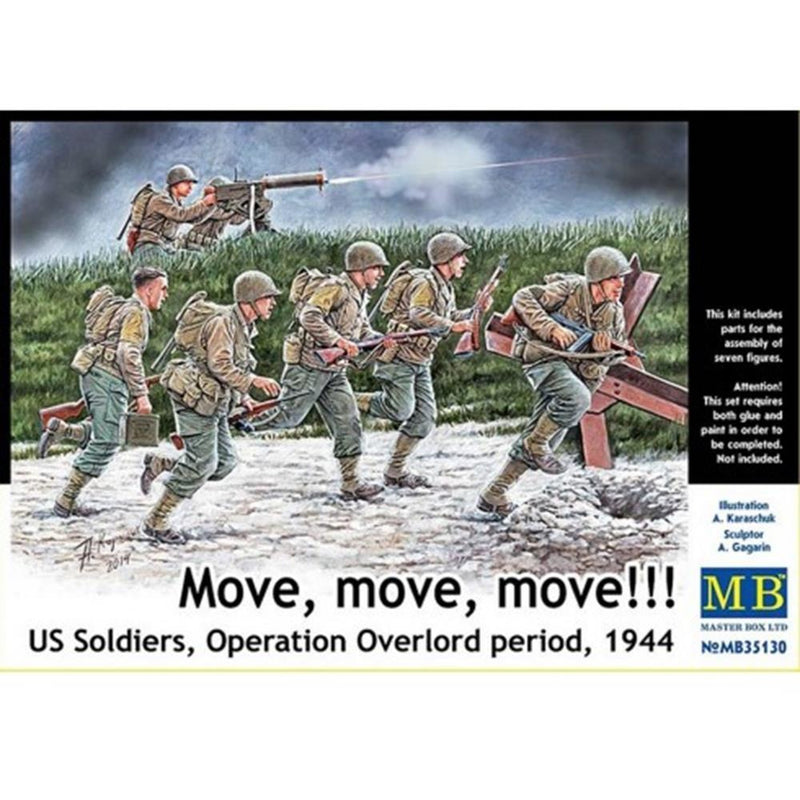 MASTER BOX 1/35 US Soldiers Operation Overlord 'Move, Move, Move!'