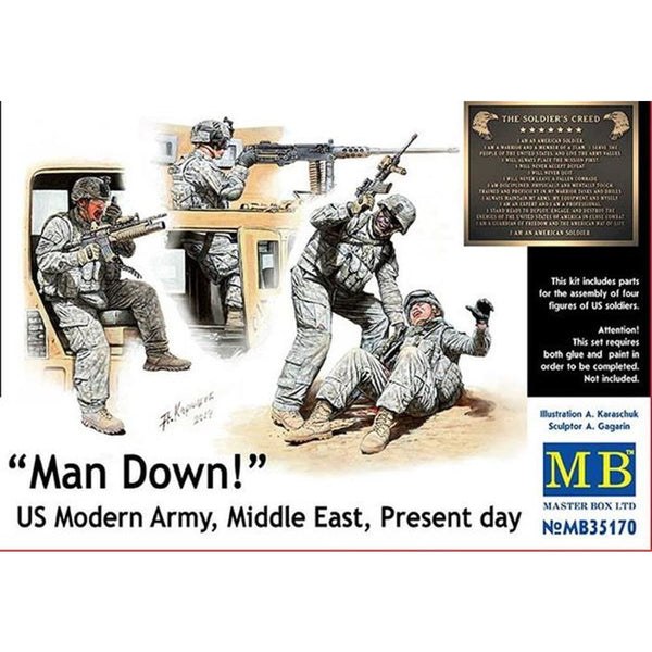 MASTER BOX 1/35 US Modern Army 'Man Down!' Afghan.'