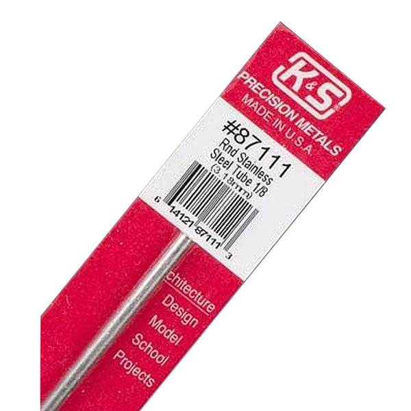 K&S Stainless Steel Tube 1/8 .028 Wall x 12"