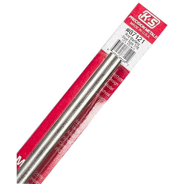 K&S Round Stainless Steel Tube .028 Wall (12in Lengths) 7/16in (1 Tube)
