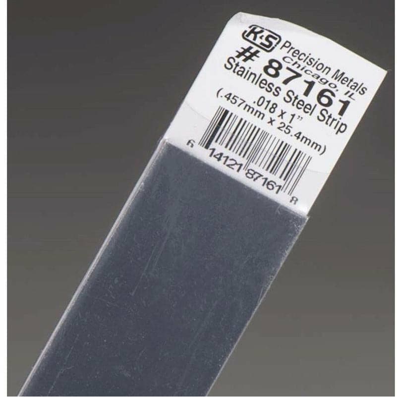 K&S Stainless Steel Strip (12in Lengths) .018 x 1 (1 Strip)