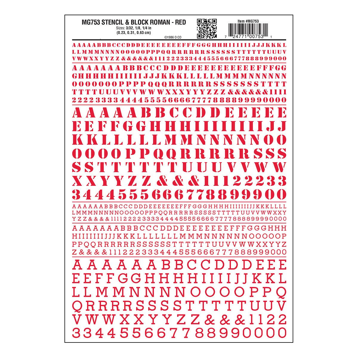 WOODLAND SCENICS Stencil & Block Roman Red