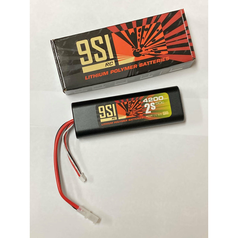 NINESTEPS 4200mAh 7.4V 50C 2 Cell LiPo Battery Round Hard Case (Tamiya)