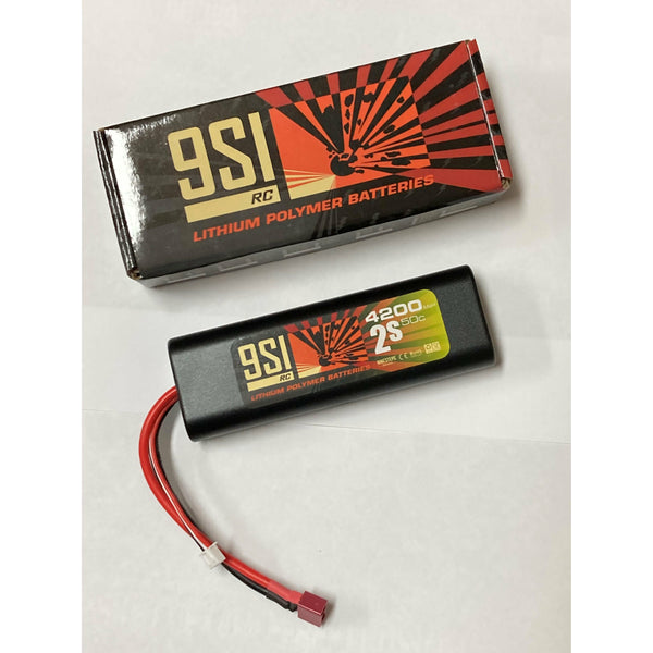 NINESTEPS 4200mAh 7.4V 50C 2 Cell LiPo Battery Round Hard Case (Deans)