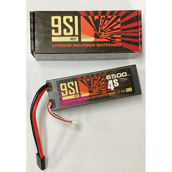NINESTEPS 6500mAh 14.8V 75C 4 Cell LiPo Battery Hard Case (Traxxas Plug)