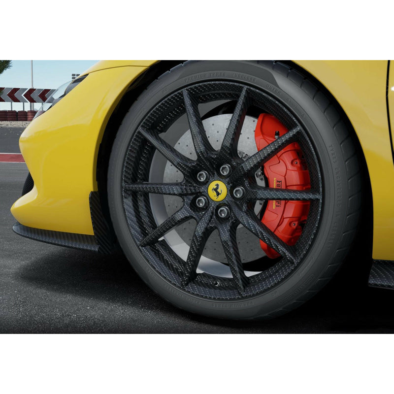 BBR 1/18 Ferrari 296 GTB Giallo Modena Carbon Replica Wheels