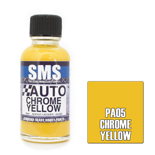 SMS Auto Colour Chrome Yellow Acrylic Lacquer Gloss 30ml