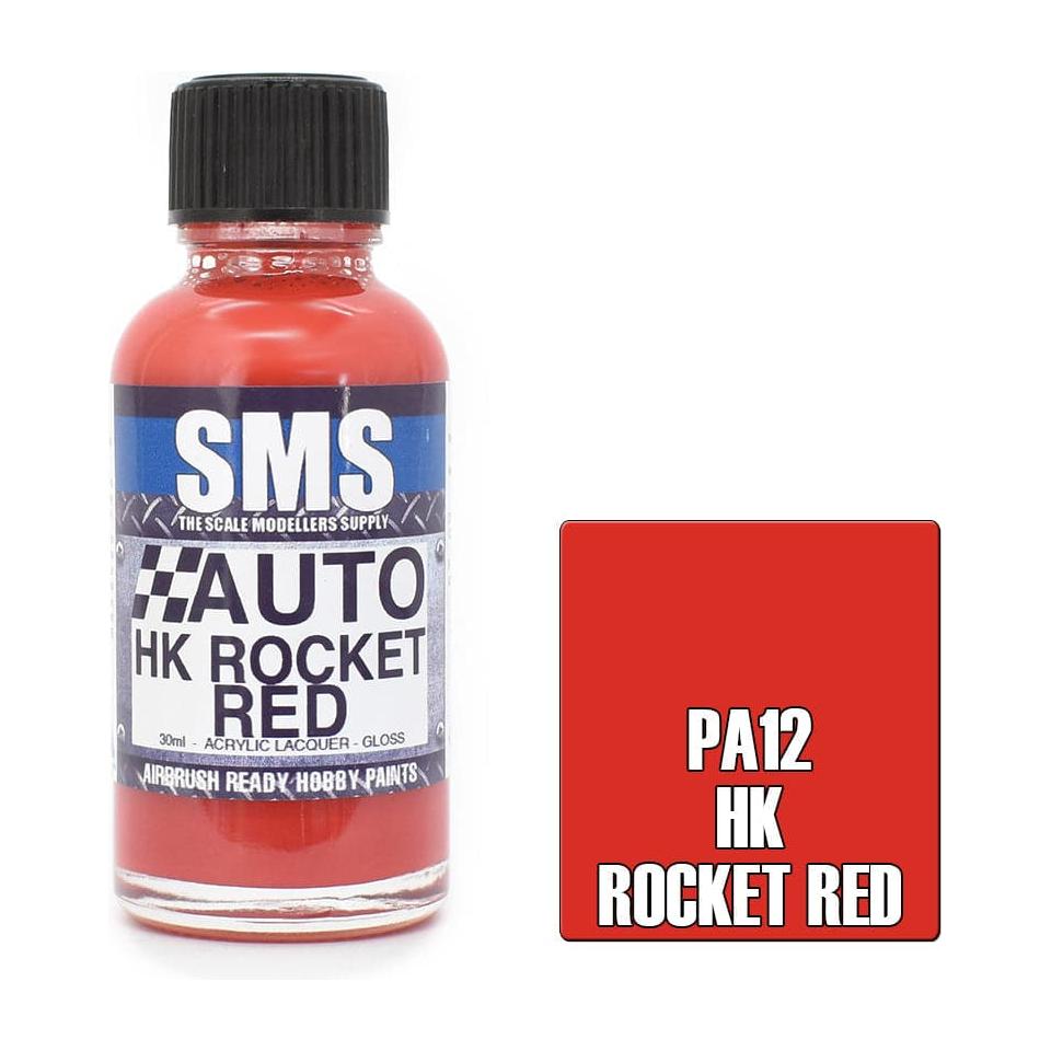 SMS Auto Colour HK Rocket Red Acrylic Lacquer Gloss 30ml