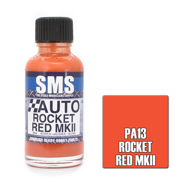 SMS Auto Colour Rocket Red MkII Acrylic Lacquer Gloss 30ml