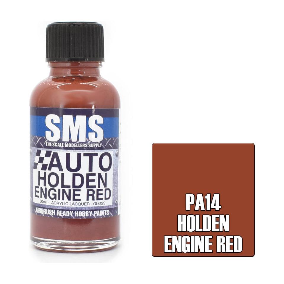 SMS Auto Colour Holden Engine Red Acrylic Lacquer Gloss 30ml