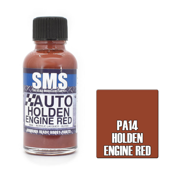 SMS Auto Colour Holden Engine Red Acrylic Lacquer Gloss 30ml
