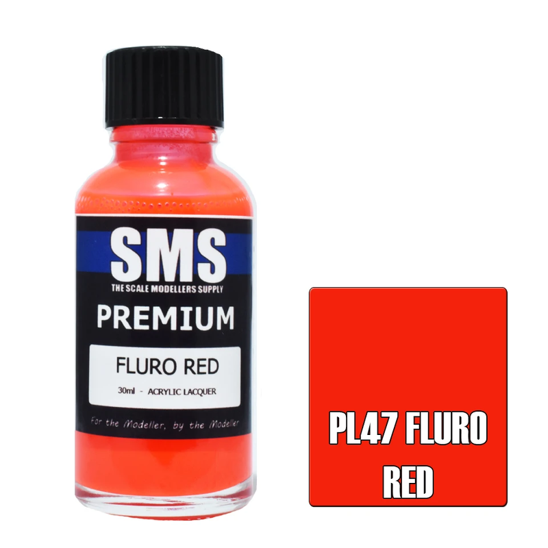 SMS Premium Fluro Red Acrylic Lacquer 30ml