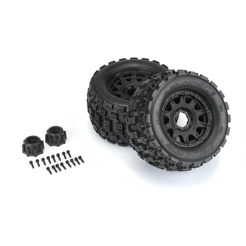 PROLINE Badlands MX38 3.8in Tyres Mounted on Raid 8x32 17mm