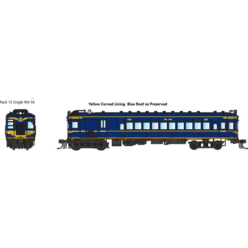 IDR HO VR Derm RM58 1990s - Now Yellow Curved Lining, Blue Roof as Preserved