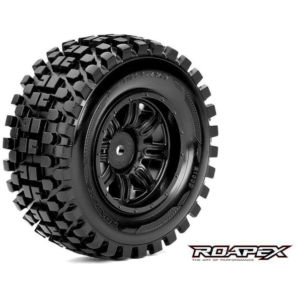 ROAPEX Rhythm 1/10 SC Tyres Black Wheel with 12mm Hex Mounter